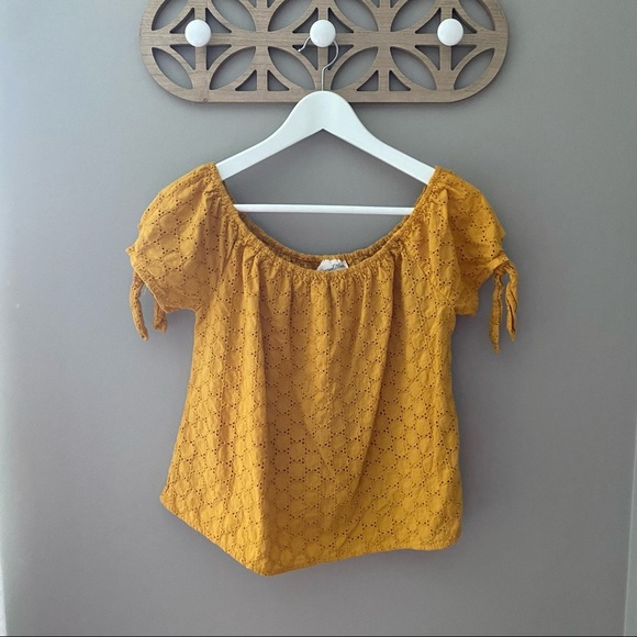 Universal Thread Off The Shoulder Blouse Yellow Sz Medium - Picture 1 of 8